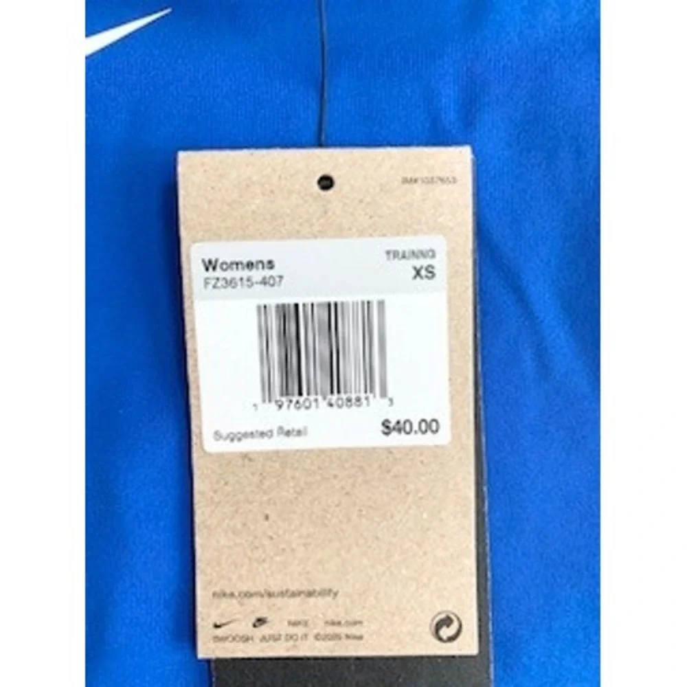 Nike Pro Dri-FIT Womens XS Blue Cropped Tank Top Training FZ3615-407 NWT